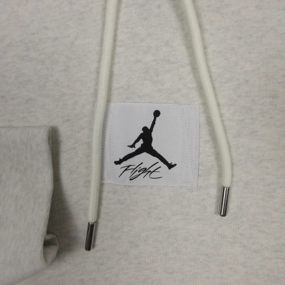 Air Jordan Sweater Mens XL Gray Cream Heather Flight Pullover Hoodie Sweatshirt